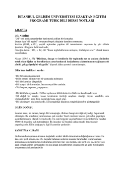 istanbul gelişim üniversitesi uzaktan eğitim programı türk dili dersi
