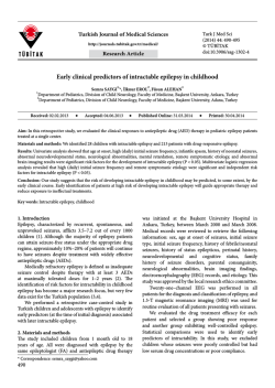 Early clinical predictors of intractable epilepsy in childhood