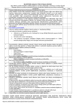 Eğitim Vize başvurusu Kontrol Listesi