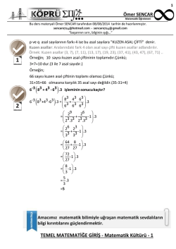 TEMEL MATEMATİĞE GİRİŞ - Matematik K&uuml;lt&uuml;r&uuml; - 1