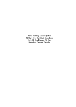 Akfen Holding Anonim Şirketi 31 Mart 2014 Tarihinde Sona Eren &Uuml;&ccedil;
