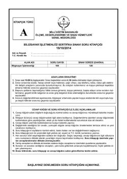 başlayınız denilmeden soru kitap&ccedil;ığını a&ccedil;mayınız