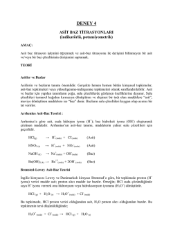 Deney 4 - Asit - Baz TitrasyonlarÄ±
