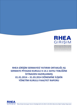 rhea girişim sermayesi yatırım ortaklığı aş sermaye piyasası kurulu ıı