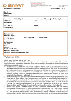 Satış Formu ve Taahh&uuml;tname Dok&uuml;man Kodu: DS