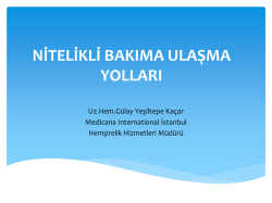 2014 Nitelikli Bakıma Ulaşma Yolları