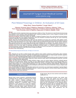 Çocuklarda Bitkisel Kaynaklı Zehirlenmeler