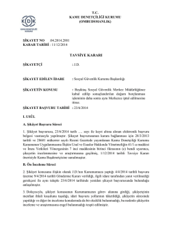 Dosya No: 2014/2881 - Kurum Tarafından Doğum Bor&ccedil;lanması