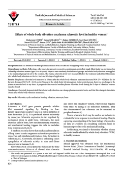 Effects of whole-body vibration on plasma