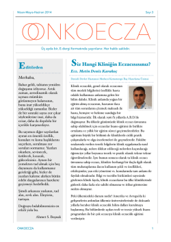 ONKOECZA 3. Sayısı Yayınlandı.