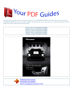 Kullanma talimati PIONEER FH-P80BT