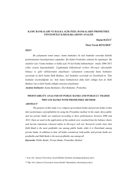 KAMU BANKALARI VE HALKA A&Ccedil;IK &Ouml;ZEL