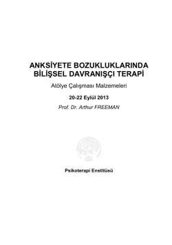 anksiyete bozukluklarında bilişsel davranış&ccedil;ı terapi