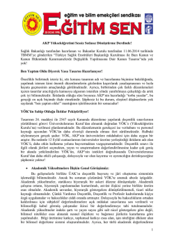 AKP Yeni Y&Ouml;K Yasasını Adım Adım Hayata Ge&ccedil;iriyor - Eğitim-Sen
