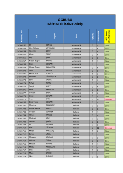 G GRUBU EĞİTİM BİLİMİNE GİRİŞ