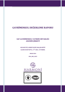 GAYRİMENKUL DEĞERLEME RAPORU