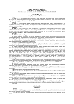 Lisans D&uuml;zeyindeki Programlar Arasında Ge&ccedil;iş ve Kredi Transferi