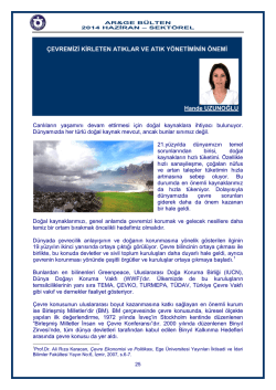 &Ccedil;EVREMİZİ KİRLETEN ATIKLAR VE ATIK Y&Ouml;NETİMİNİN &Ouml;NEMİ