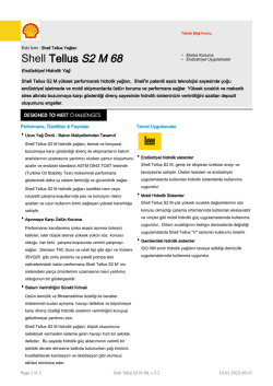 Page 1 Teknik Bilgi Formu Eski İsmi : Shell Tellus Yağları Shell