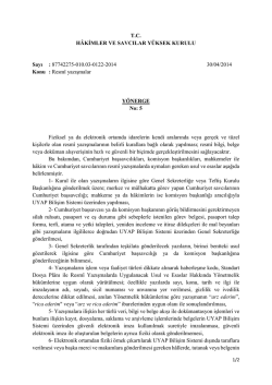 Nolu Y&ouml;nerge - H&acirc;kimler ve Savcılar Y&uuml;ksek Kurulu