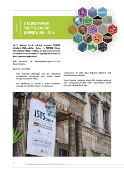 2. uluslararası yüzey işlemleri sempozyumu • 2014