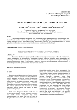 devrilme sim&uuml;lasyon aracı tasarımı ve imalatı
