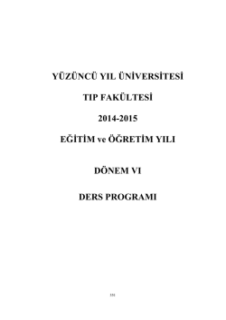 D&ouml;nem VI - Y&uuml;z&uuml;nc&uuml; Yıl &Uuml;niversitesi