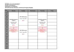 2013-2014 Mimarlık Yaz Okulu Ders Programı