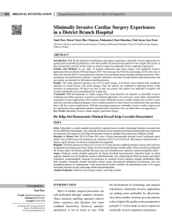 Minimally Invasive Cardiac Surgery Experiences in a