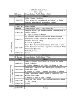 5 Eyl&uuml;l 2014 (&Uuml;&ccedil;&uuml;nc&uuml; G&uuml;n) Birinci Salon 1.Oturum Oturum Başkanı