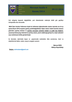 Mevzuat Analiz-4 Kasım/2014 09.12.2014