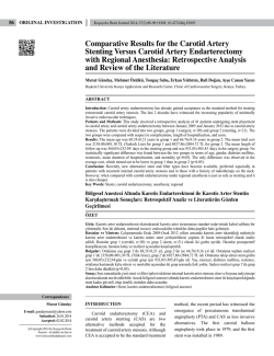Comparative Results for the Carotid Artery Stenting