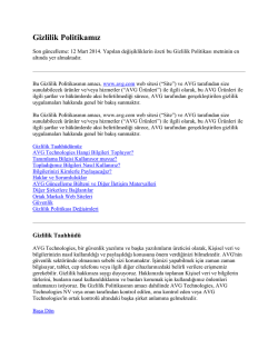 Privacy Policy 12th March 2014