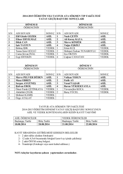 2014-2015 &ouml;ğretim yılı tayfur ata s&ouml;kmen tıp fak&uuml;ltesi yatay ge&ccedil;iş