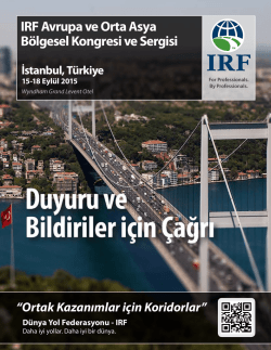IRF Avrupa ve Orta Asya B&ouml;lgesel Kongresi ve Sergisi İstanbul