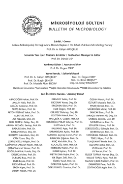 ic kisimlar.indd - Mikrobiyoloji B&uuml;lteni