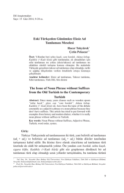 Eski T&uuml;rk&ccedil;eden G&uuml;n&uuml;m&uuml;ze Eksiz Ad Tamlaması