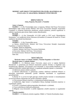 Stratejik Araştırmalar Uygulama ve Araştırma Merkezi Y&ouml;netmeliği