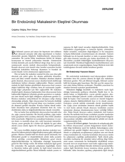 Bir Endo&uuml;roloji Makalesinin Eleştirel Okunması
