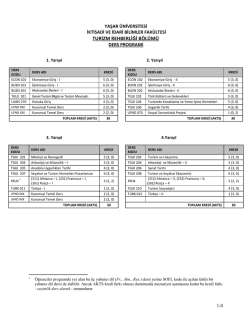 Turizm Rehberliği Bölümü Program ve Ders İçerikleri
