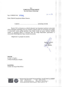T.C. TARSUS KAYMAKAMLIĞI EKLER: DAĞITIM: