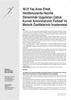 18-21 Yaş Arası Erkek Hentbolcularda Hazırlık D&ouml;neminde