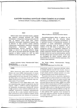 kafeinin maksimal konvülsif nöbet üzerine olan etkisi