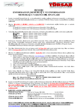 DUYURU ENFORMASYON MEMURLUĞU VE
