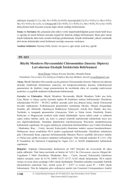 (Insecta: Diptera) Larvalarının Ekolojik İsteklerinin Belirlenmesi