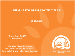 Bitki Hastalıkları Araştırmaları_A.Yasin G&ouml;k&ccedil;e