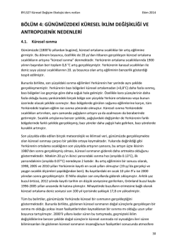 b&ouml;l&uuml;m 4: g&uuml;n&uuml;m&uuml;zdeki k&uuml;resel iklim değişikliği ve antropojenik