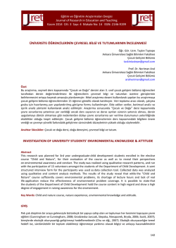&uuml;niversite &ouml;ğrencilerinin &ccedil;evresel bilgi ve tutumlarının incelenmesi