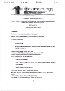 Taslak Program - Gaziantep Sanayi Odası