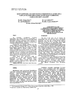 kon vans i yonel ve sabit basın&ccedil;lı perıodontal sondlarla